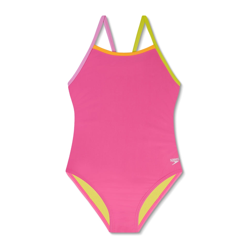 Speedo Onesie Girl's Propel Pink Green