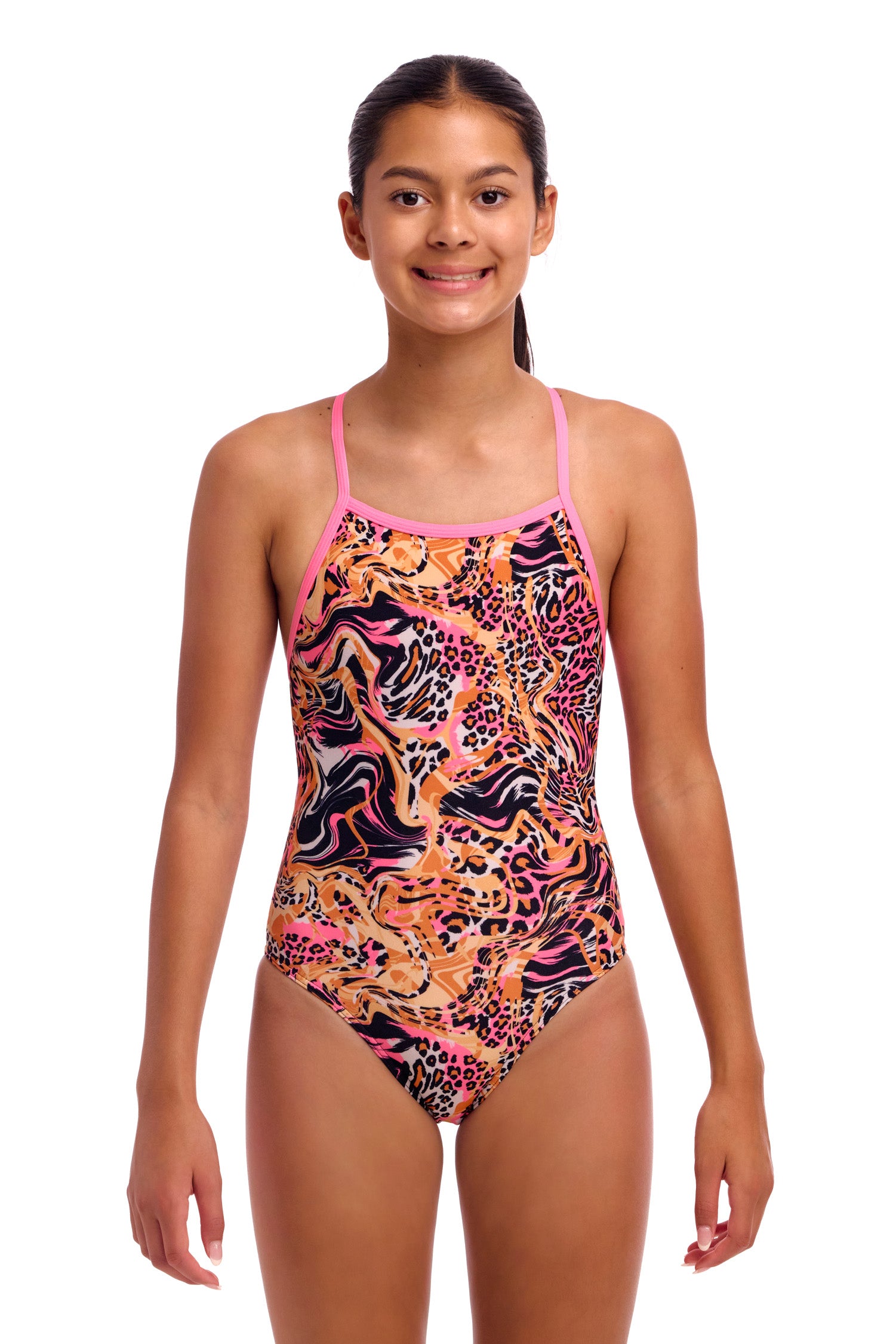 Funkita One Piece Girl's Tie Me Tight - Tipsy Tiger – goswim.ca