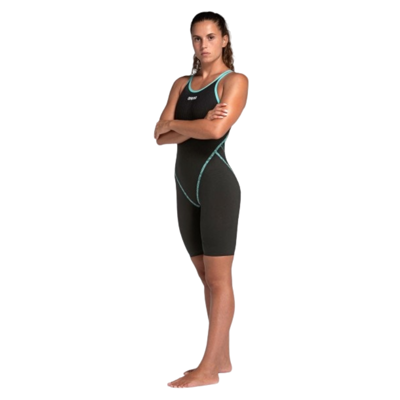 Arena Tech Suits KNSK Women’s Powerskin Primo Open Back - Black/Teal