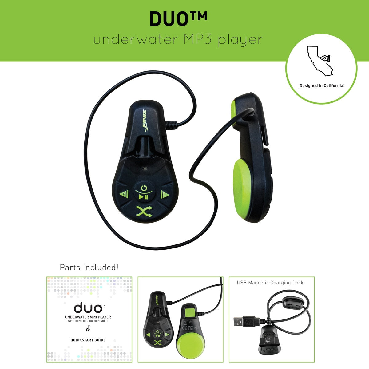 FINIS Duo 水中骨伝導MP3プレーヤー One Size w17b8b5 Finis Duo Underwater MP3 Player Black/Acid Green, Goggles - Amazon