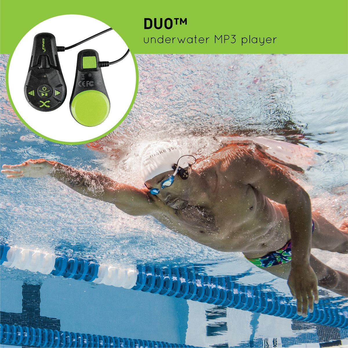 Finis MP3 Player Black/Acid Green – goswim.ca