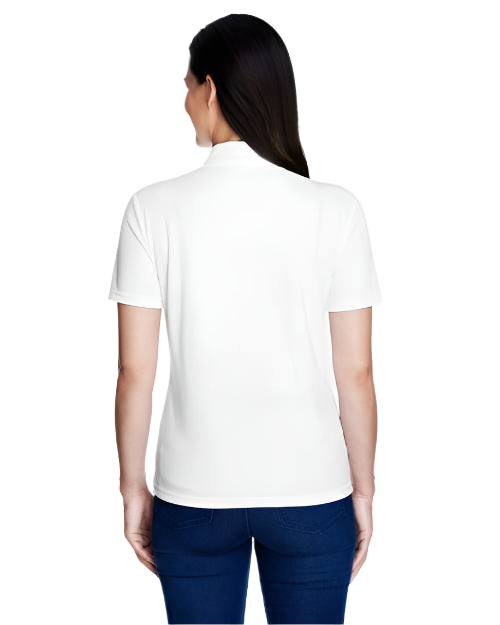 Core 365 Polo White Women's With DSC & Natation Dorval Logo
