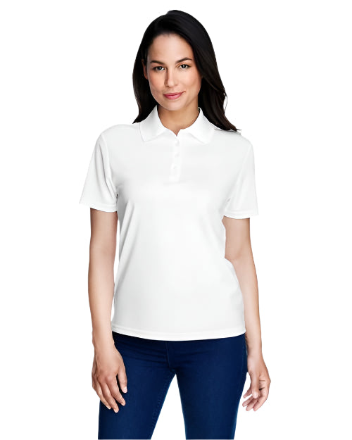Core 365 Polo White Women's With DSC & Natation Dorval Logo