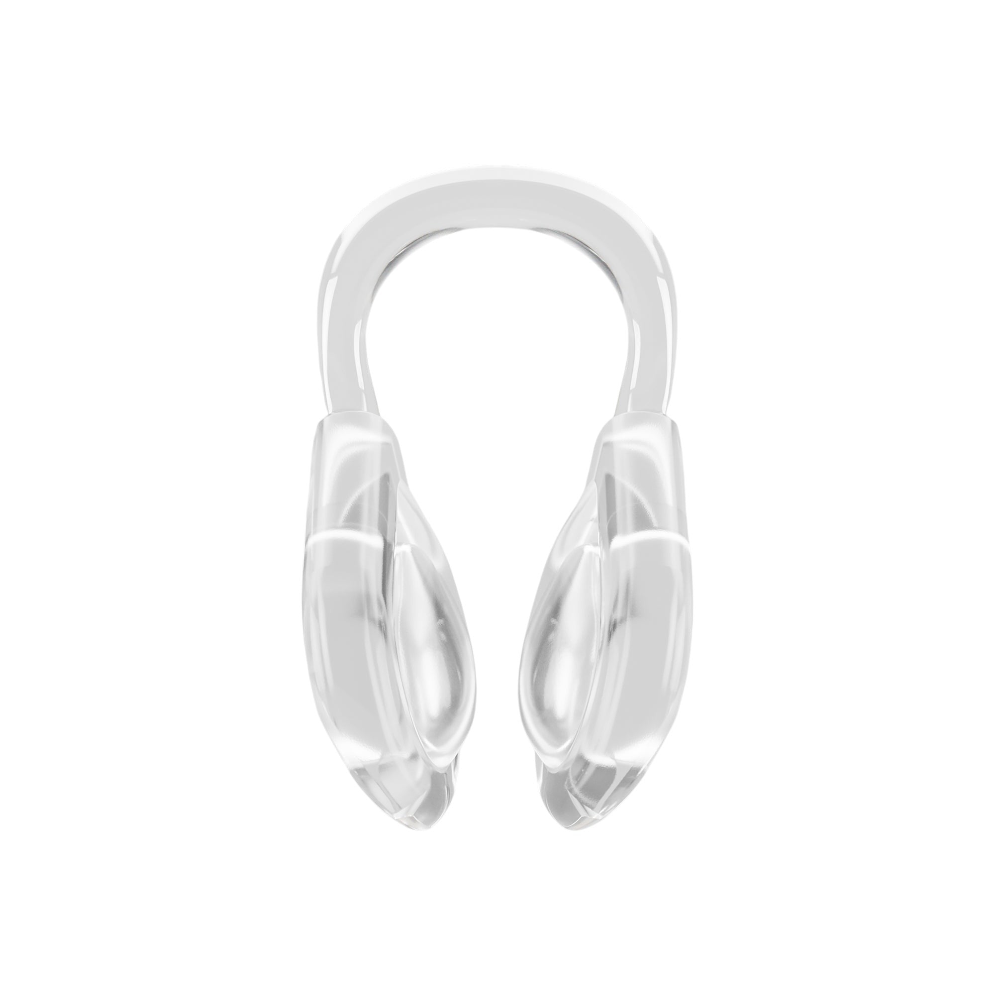 Front view of the SpeedoClear  Biofuse nose clip highlighting the symmetrical design and watertight seal construction.
