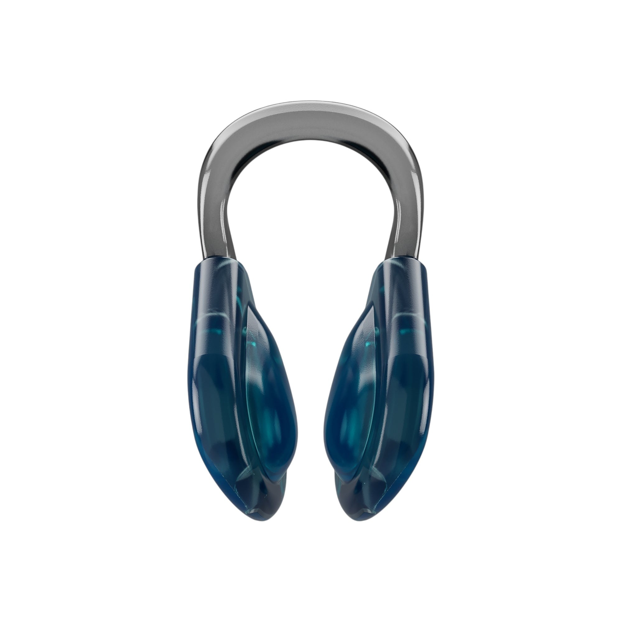 Front view of the Speedo Blue Biofuse nose clip highlighting the symmetrical design and watertight seal construction