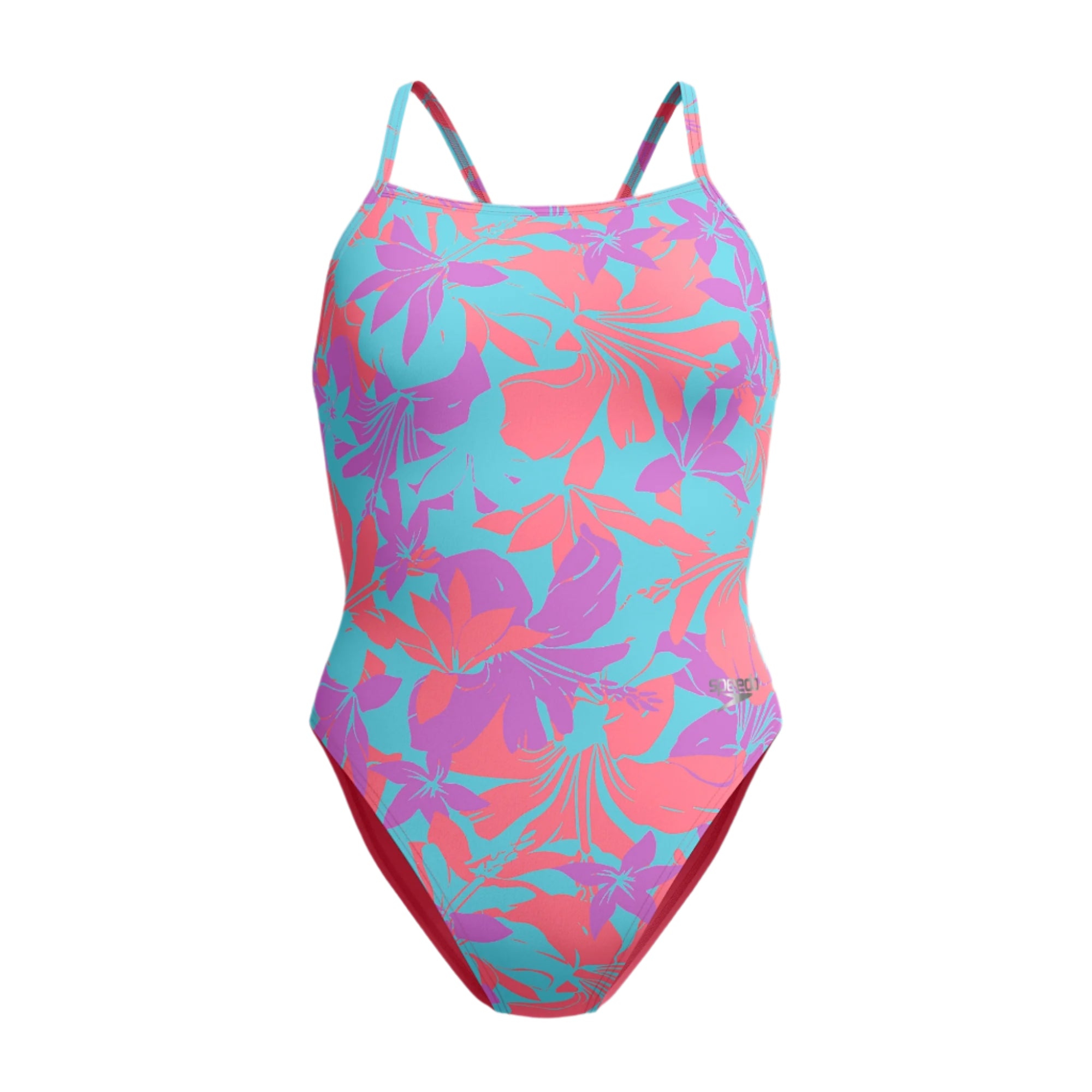 Speedo Onesie Training Printed V-Back Kaluna Floral - Arctic Glass