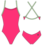 Jolyn Onesie Brandon - Contrast - Hot Pink/Mint