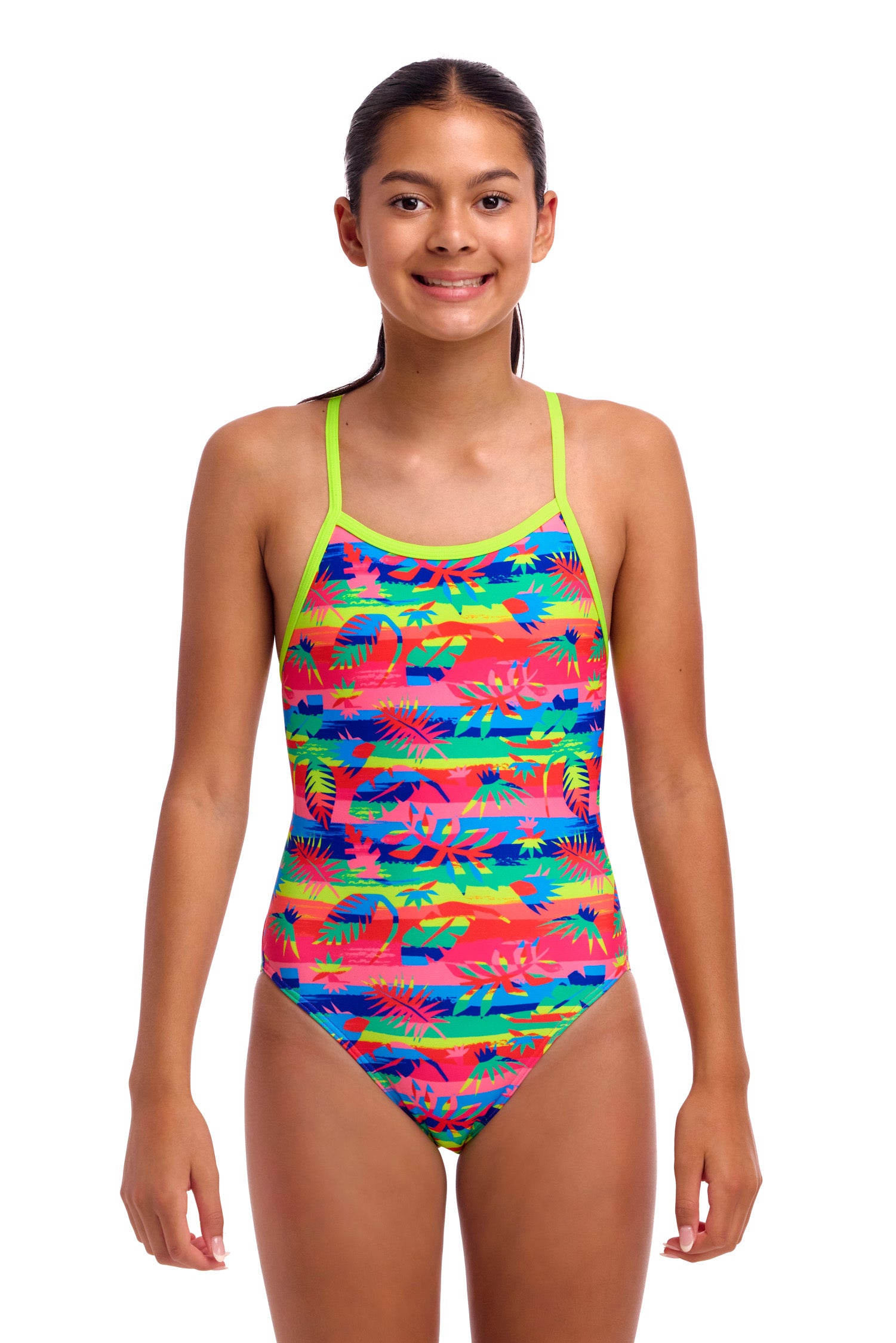 Funkita One Piece Girl's Single Strap - Free Foliage
