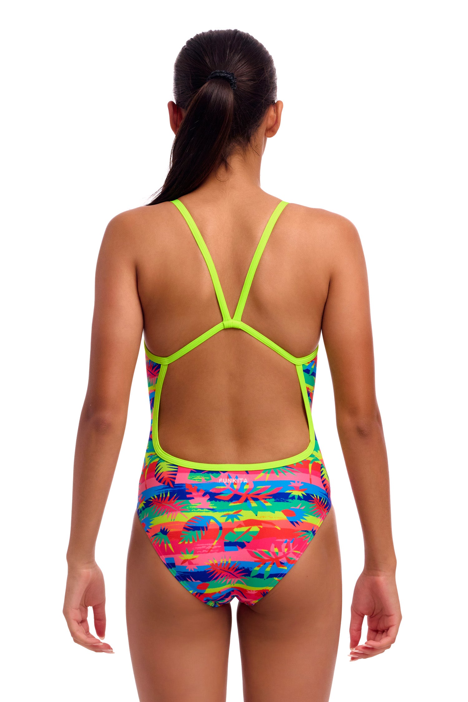 Funkita One Piece Girl's Single Strap - Free Foliage