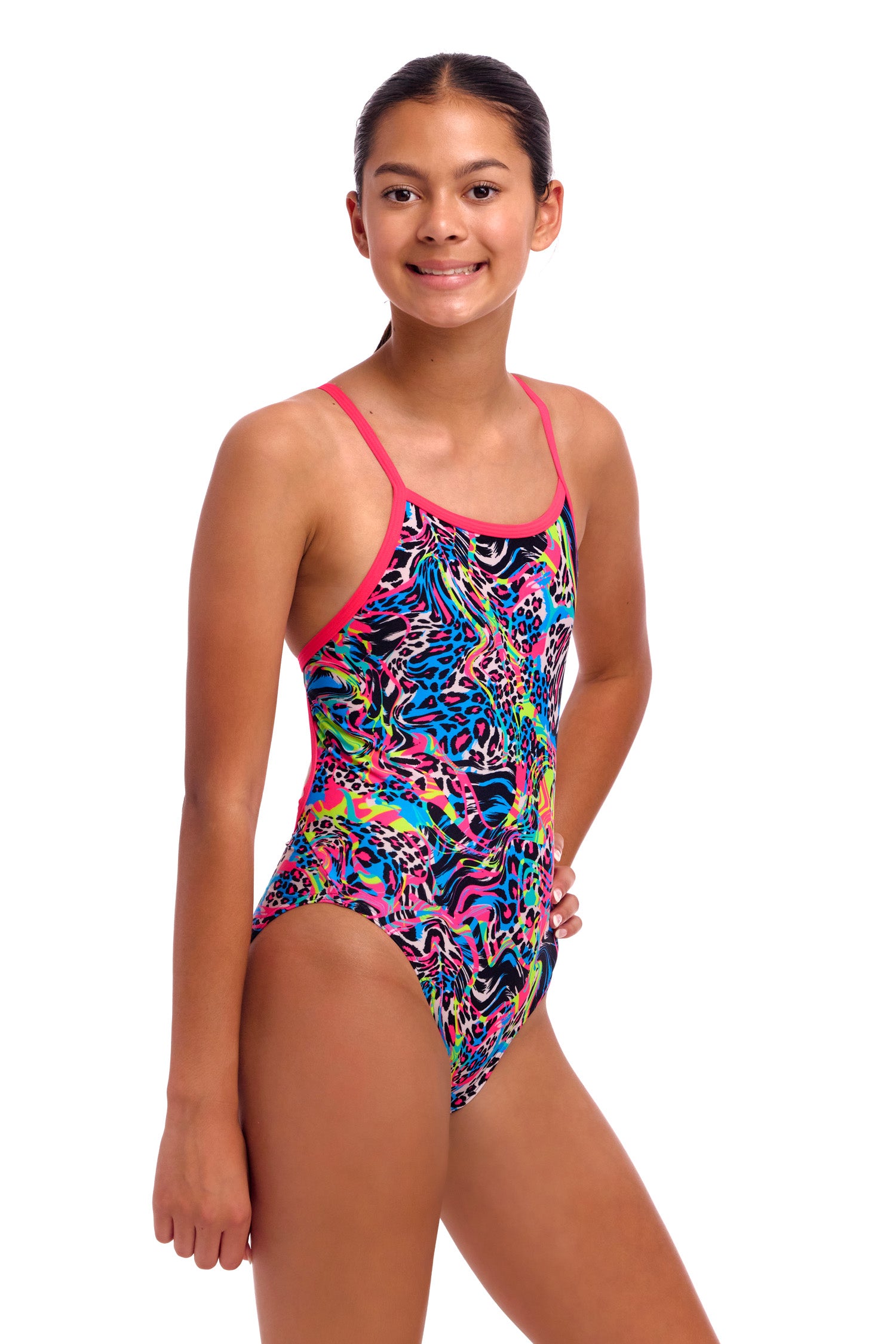 Funkita One Piece Girl's Single Strap - Lolly Leopard