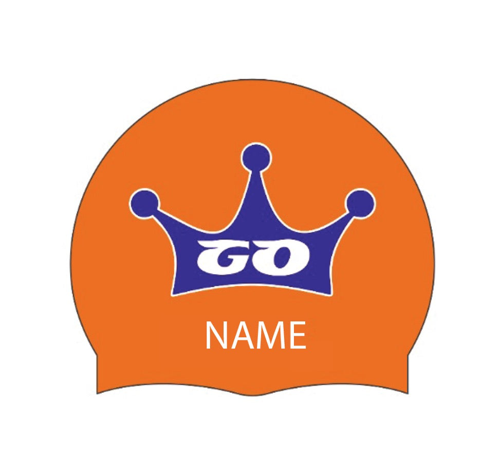 Go-Kingfish Orange Custom Cap – Go Crown Logo & White Text (4-Pack)