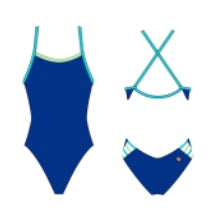 Jolyn Onesie Julian - Contrast - Blueberry, Mint & Hawaii