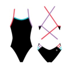 Jolyn Onesie Gavin - Contrast - Black, Hawaii, Strawberry & Paddle