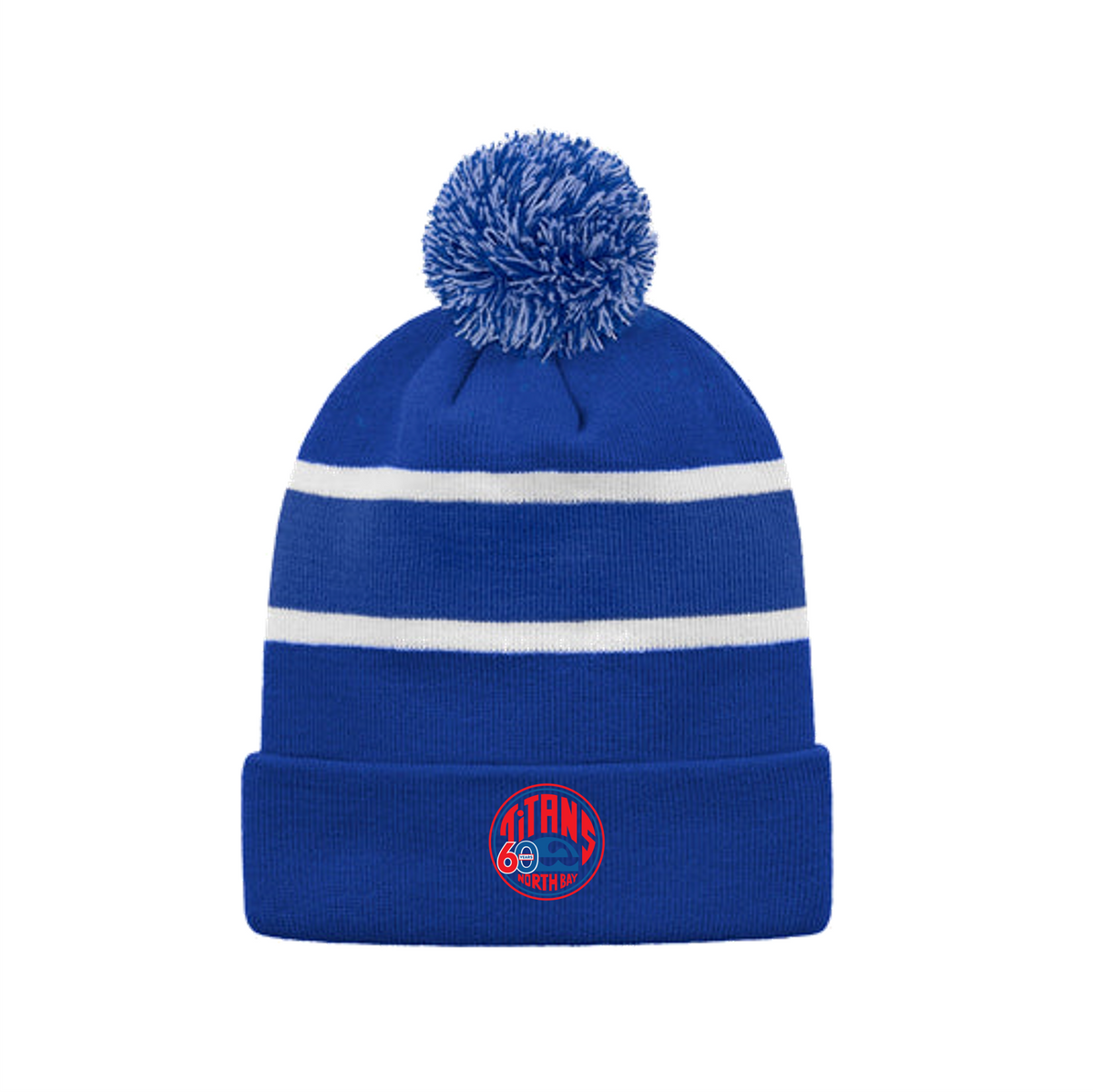 NBT Striped Pom-Pom Cuffed Toque