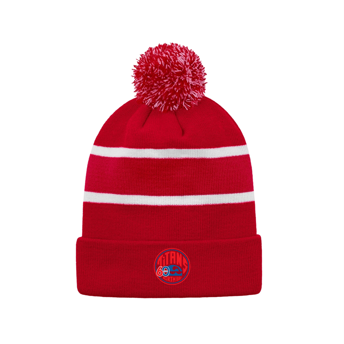 NBT Striped Pom-Pom Cuffed Toque