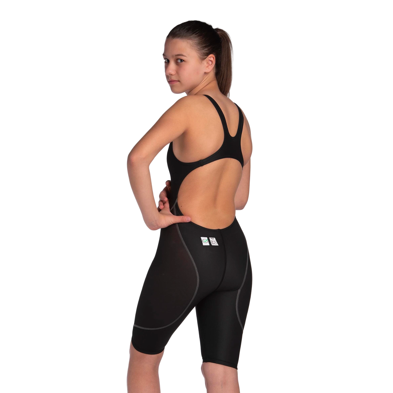 Arena Tech Suits KNSK Girl’s Powerskin ST NEXT Open Back Black