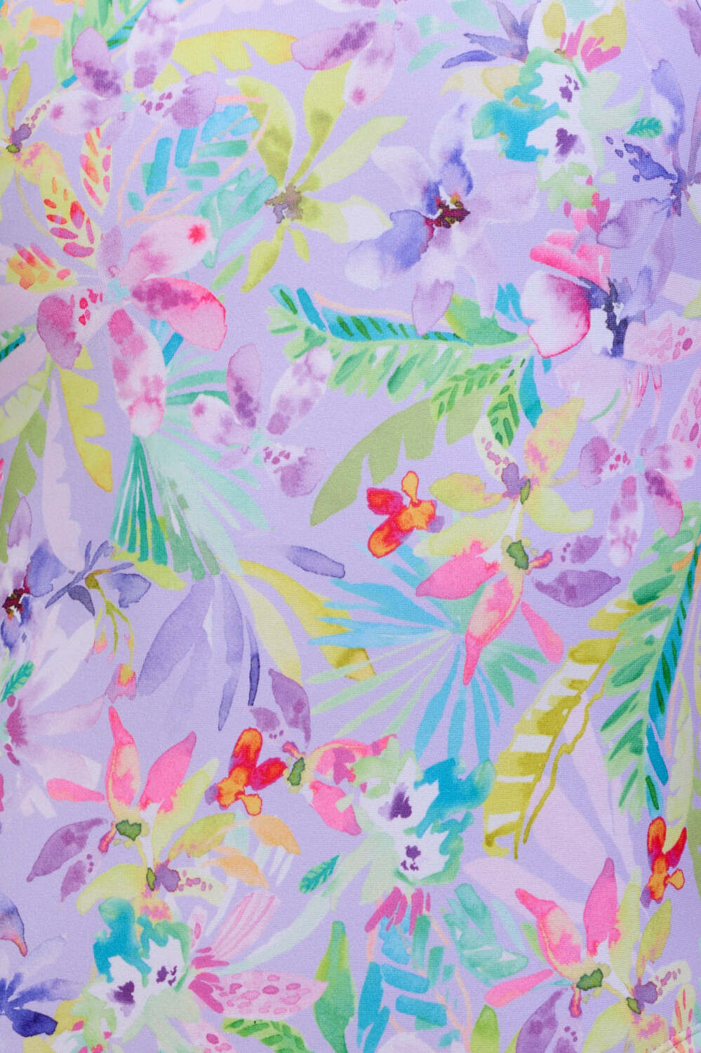Jolyn women's one-piece training swimsuit - Print floral/tropical pattern: surreal magic. main colors: Lavender - Collection March 2026